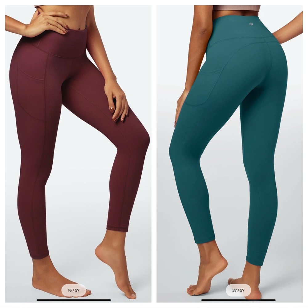 Iuga FlexTight Yoga Maroon and Teal Leggings